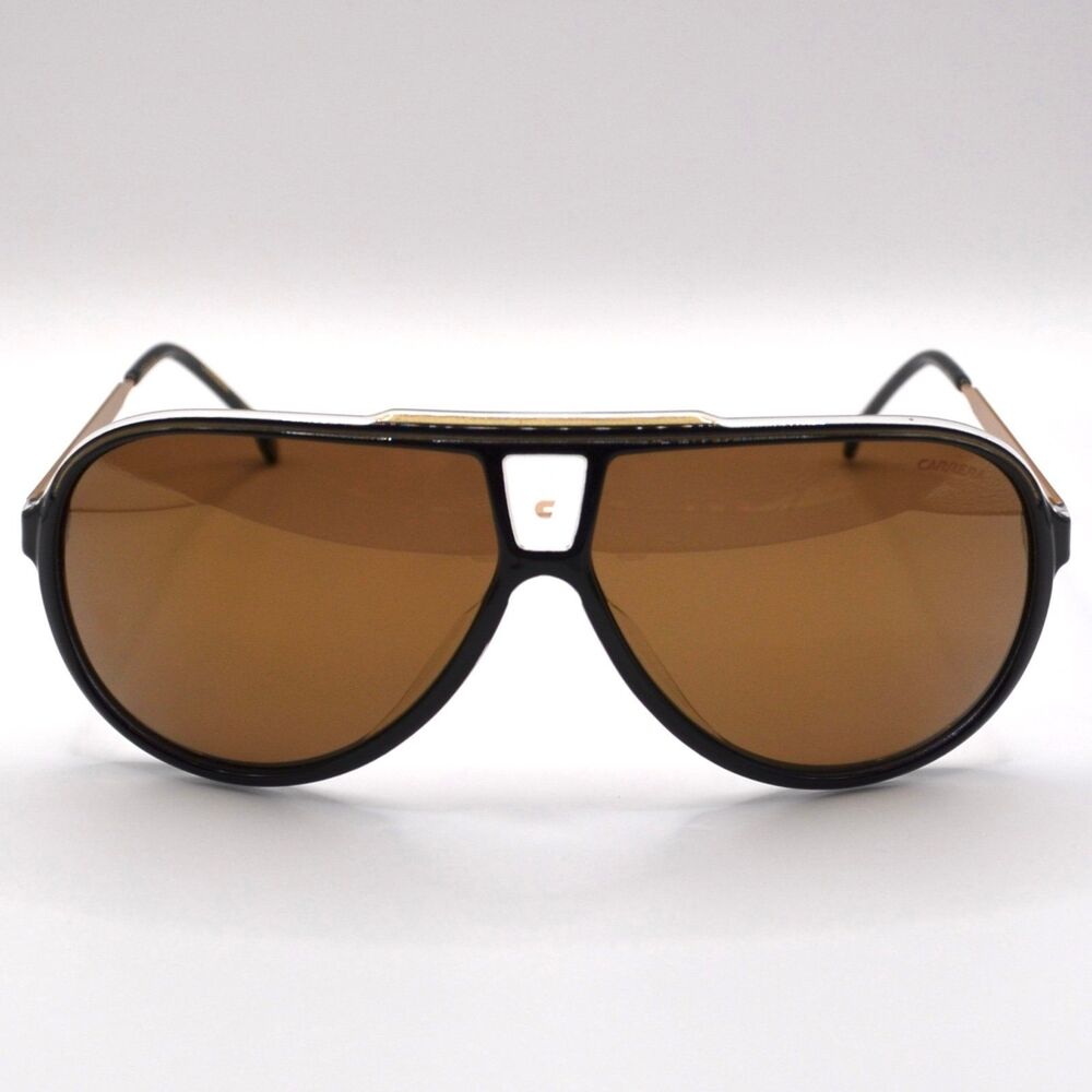 Carrera 1050/S Polarized Aviator Sunglasses | Black/Gold | Brown Lens | New